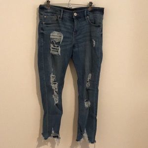 Express mid-rise ankle-legging jeans